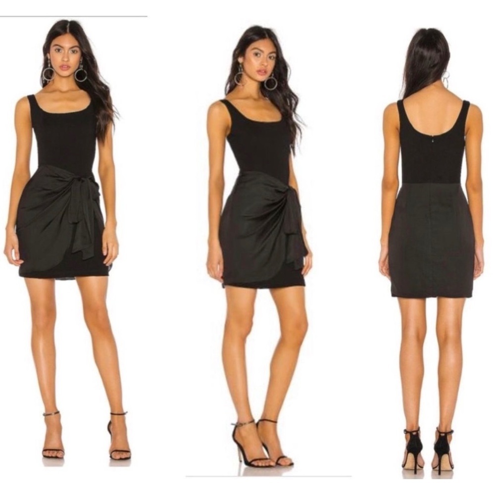 Bailey 44 Women’s Synergetic Sarong Satin Wrap Sheath Sleeveless Mini Dress NEW